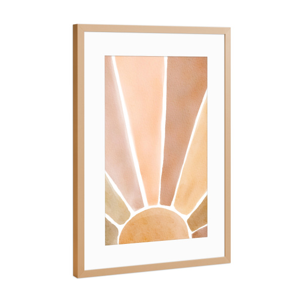 Poster mit Rahmen Kupfer "Abstract Sunset Painting" artboxONE - Natur,Abstrakt,Geometrie