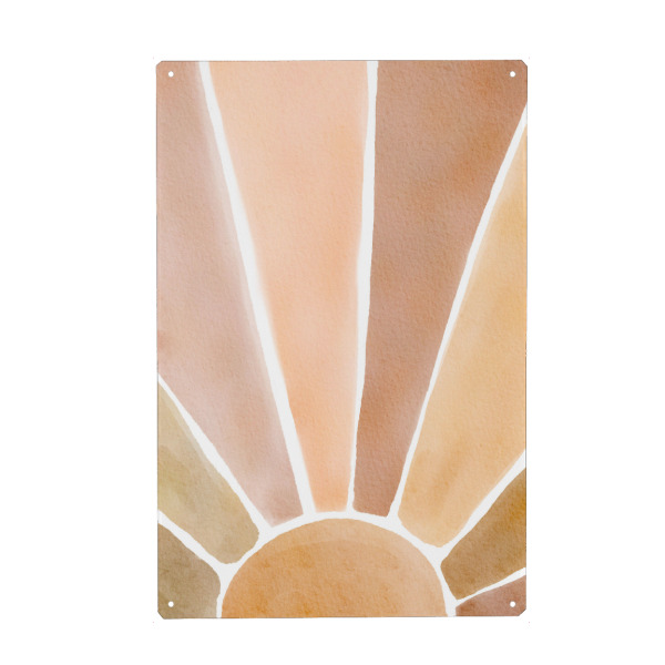 Metall Poster "Abstract Sunset Painting" artboxONE - Natur,Abstrakt,Geometrie - Sunset,Watercolor,Abstract,Abstrakt,Sonnenuntergang,Geometrie,Geometry