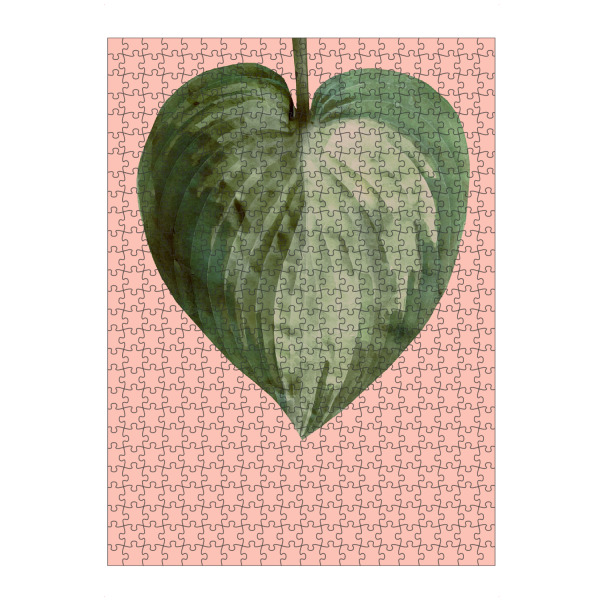 artboxONE Puzzle "Shadows Leaf on Pink" artboxONE - Natur - Greenery,Interiors,Pink,Leaf,Shadow,Watercolor,Blatt,Natur,Nature - Bild greenery