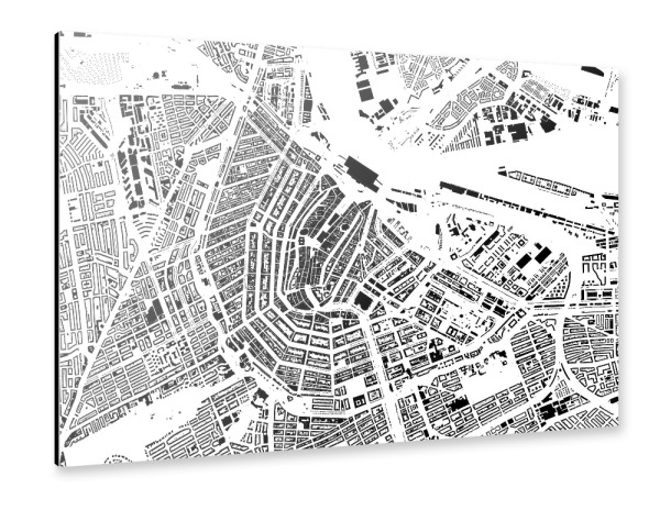 Alu-Dibond "Amsterdam building footprints" 30x20 cm artboxONE