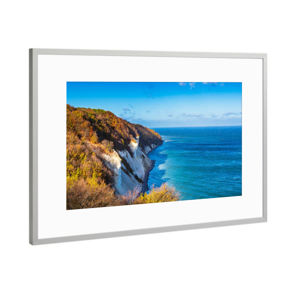 Poster mit Rahmen Silber "Insel Moen in Dänemark" artboxONE - Natur,Reise,Reise / Strand und Meer,Reise / Länder