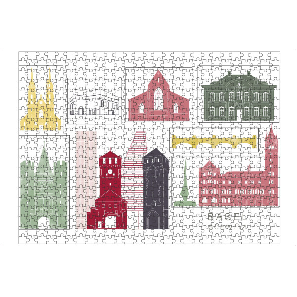 artboxONE Puzzle "Basel skyline burgundy" artboxONE - Städte,Reise,Architektur