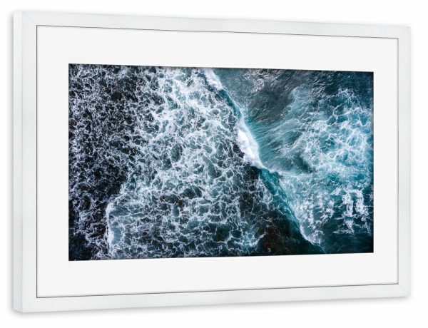 Poster mit Rahmen weiß "Ocean battle" artboxONE - Natur,Reise,Reise / Strand und Meer