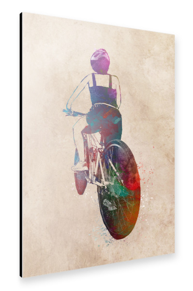 Alu-Dibond "Bicyclist" 30x20 cm artboxONE