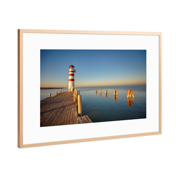 Poster mit Rahmen Kupfer "Morgenstimmung am Neusiedlersee" artboxONE - Natur,Reise,Architektur,Reise / Strand und Meer