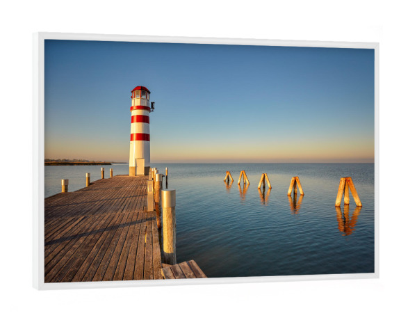Poster mit weißem Rahmen "Morgenstimmung am Neusiedlersee" artboxONE - Natur,Reise,Architektur,Reise / Strand und Meer