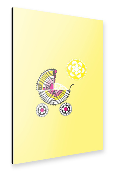 Alu-Dibond "Kinderwagen mit Sonne" 30x20 cm artboxONE