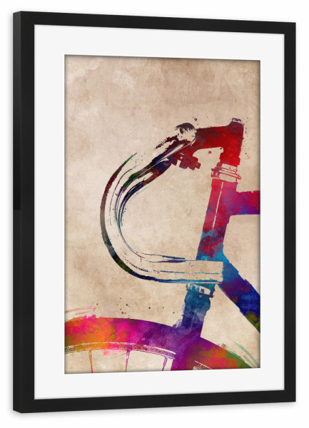 Poster mit Rahmen schwarz "Bicycle handlebar art" artboxONE - Sport,Sport / Motivation