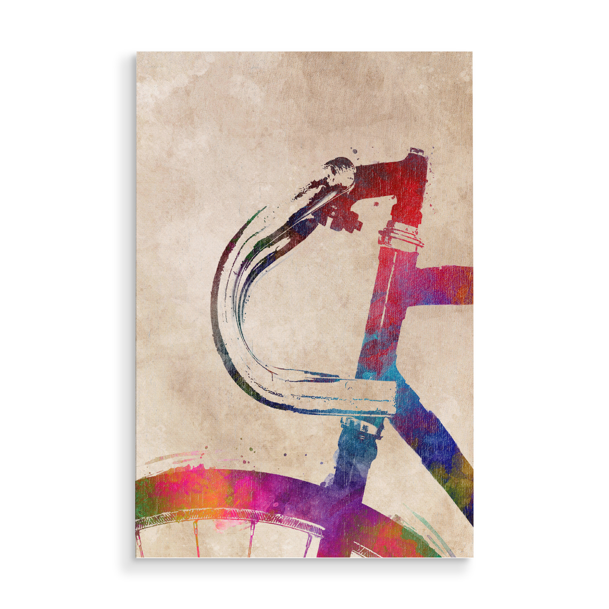 Holzbild "Bicycle handlebar art" artboxONE - Sport,Sport / Motivation