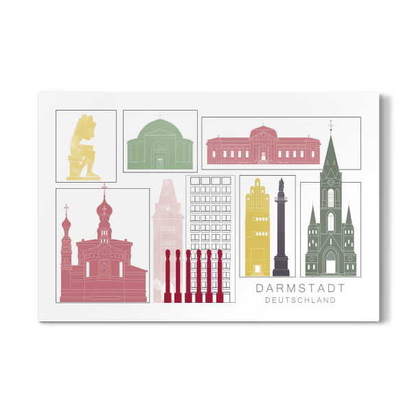 Galerie-Print "Darmstadt skyline burgundy" 30x20 cm artboxONE