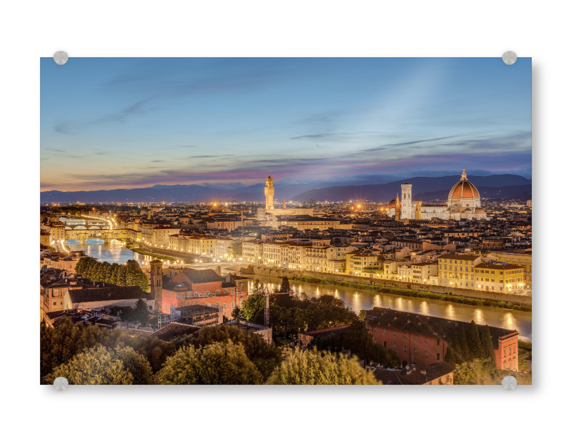 Acrylglasbild "Florenz am Abend" artboxONE - Städte,Reise,Reise / Länder