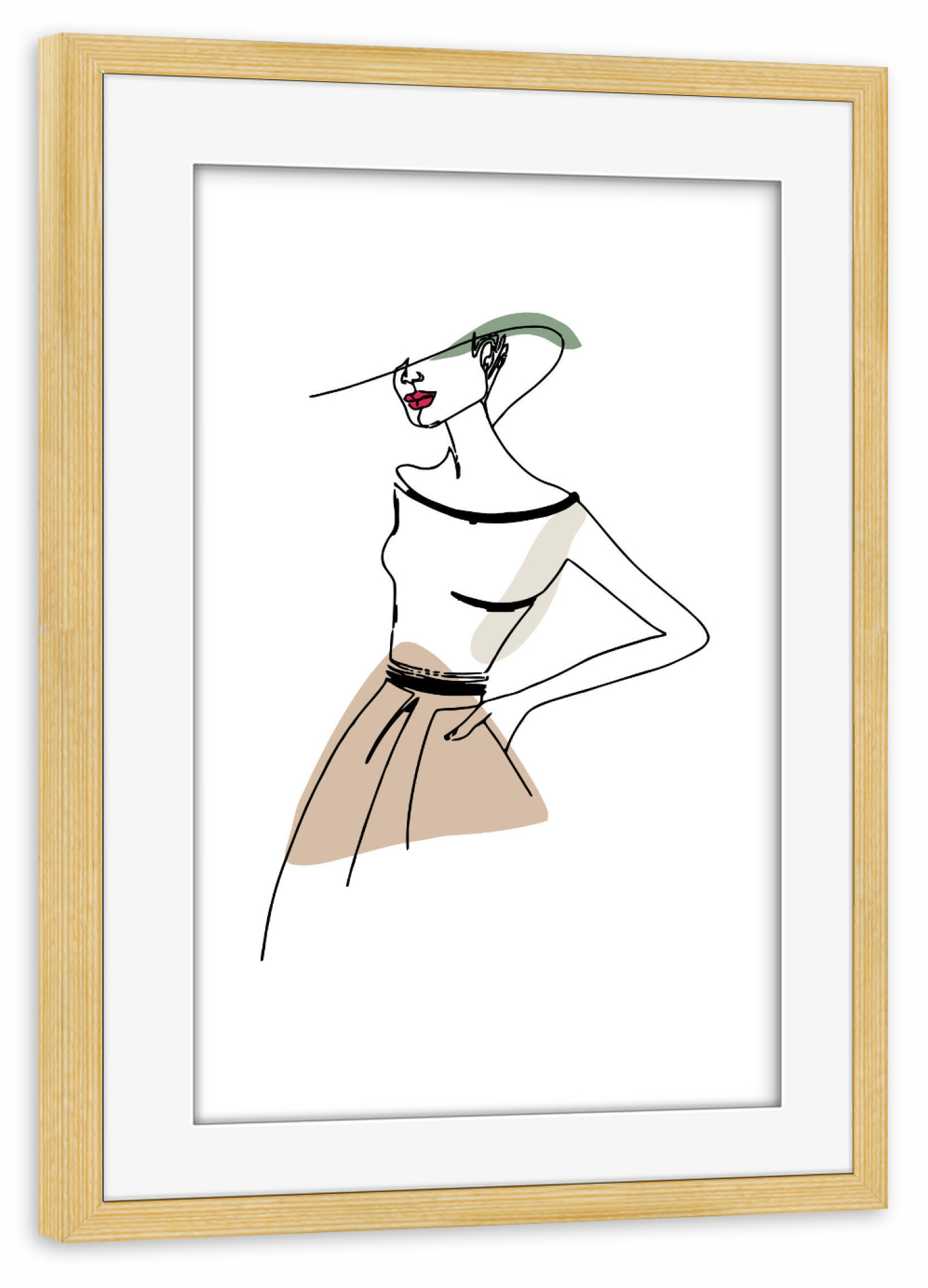 Poster mit Rahmen kiefer "Frau mit neuer Mode" artboxONE - Menschen,Fashion