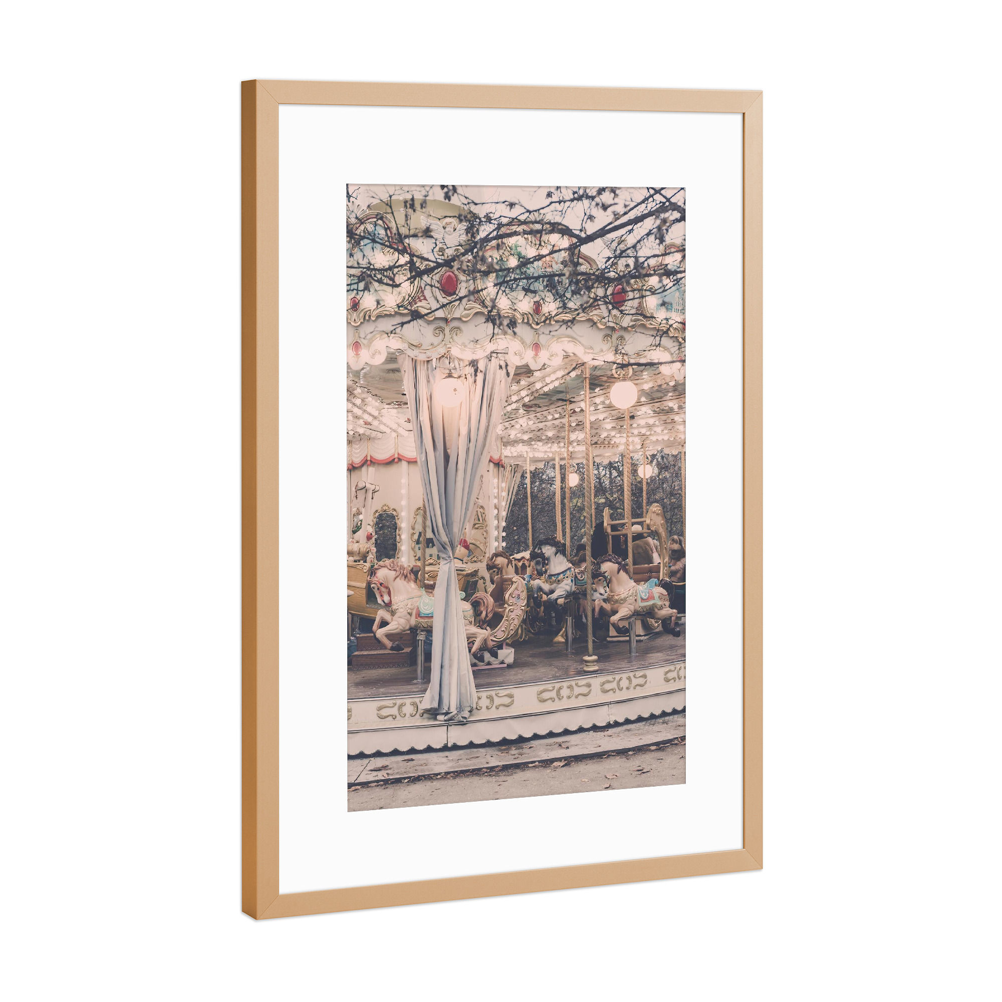 Poster mit Rahmen Kupfer "Paris Carousel V" artboxONE - Reise,Für Kinder,Städte / Paris