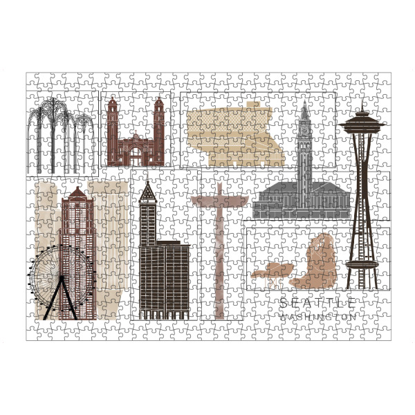 artboxONE Puzzle "Seattle skyline black & brown" artboxONE - Städte,Reise,Architektur