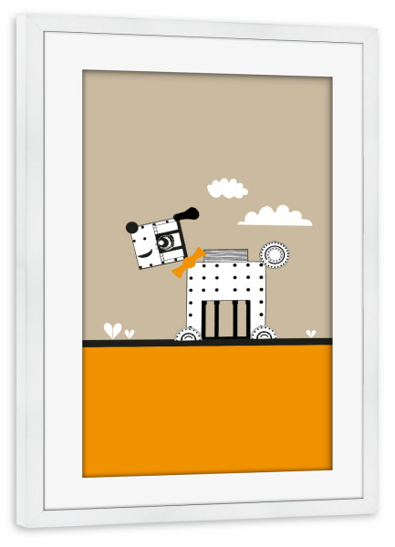 Poster mit Rahmen weiß "Gustav" artboxONE - Für Kinder,Tiere