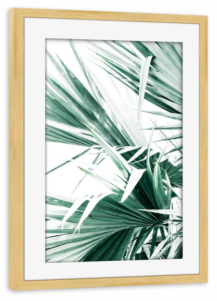 Poster mit Rahmen kiefer "Tropical Green Palm Leaves" artboxONE - Natur,Reise,Floral,Reise / Strand und Meer