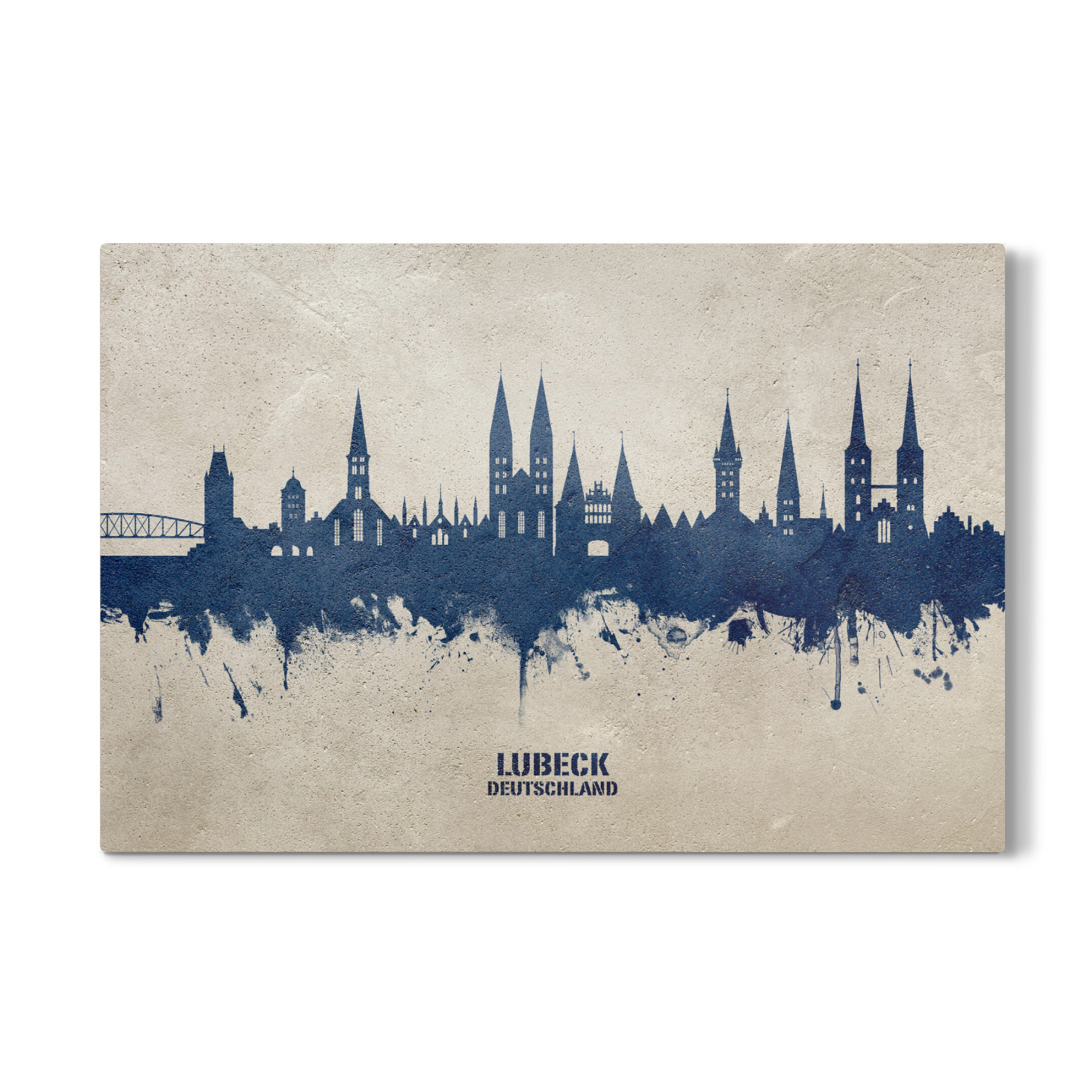 Galerie-Print "Lubeck Germany Skyline PaintBlue" 30x20 cm artboxONE