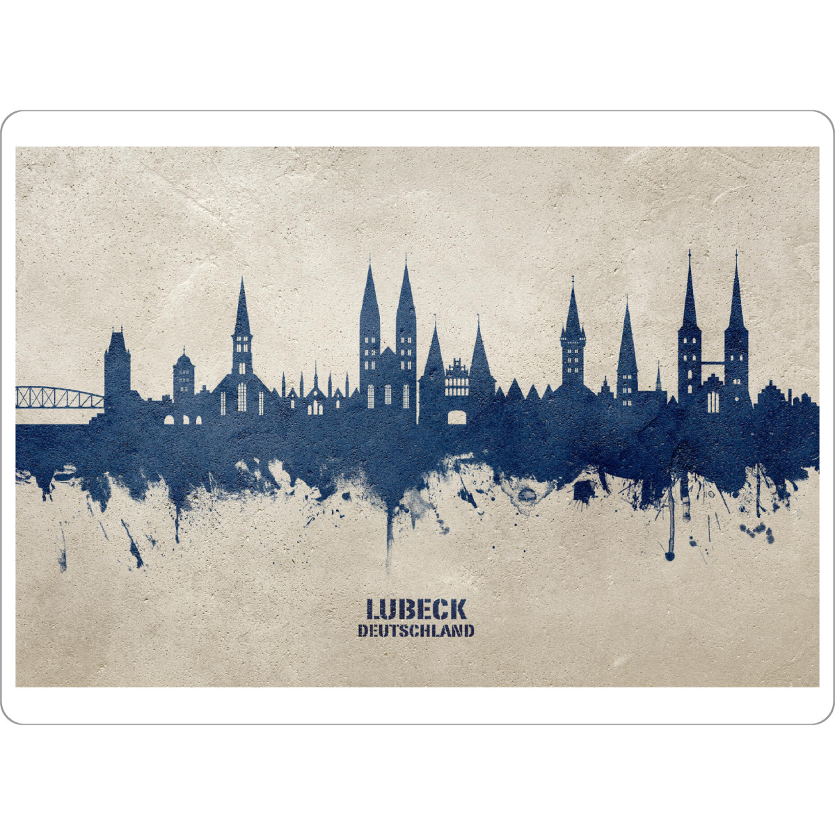 Tischset "Lubeck Germany Skyline PaintBlue" artboxONE - Städte