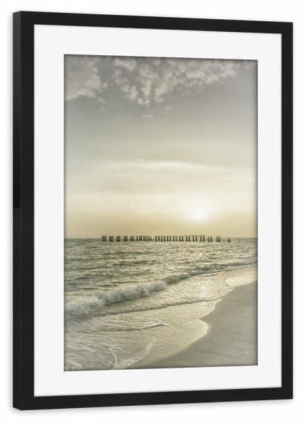 Poster mit Rahmen schwarz "Vintage Sonnenuntergang" artboxONE - Natur,Reise / Strand und Meer