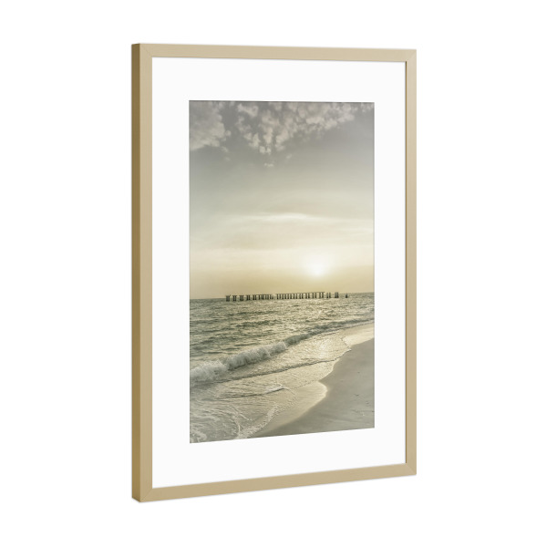 Poster mit Rahmen Gold "Vintage Sonnenuntergang" artboxONE - Natur,Reise / Strand und Meer