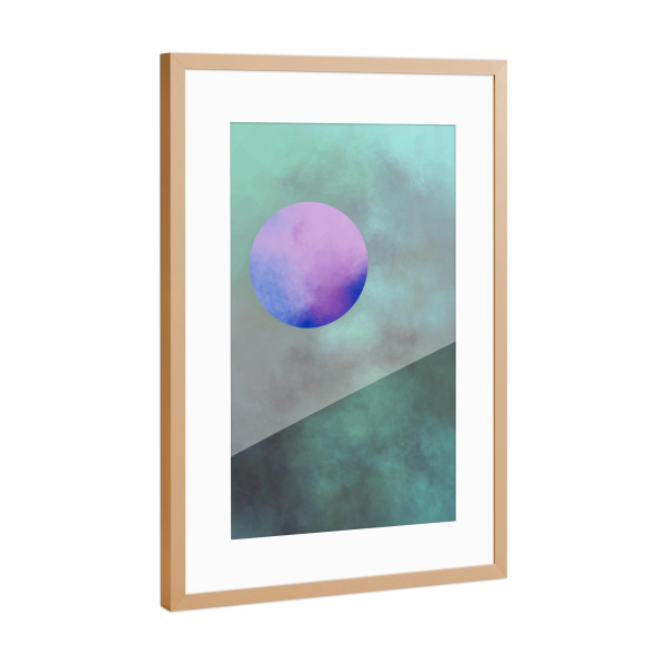 Poster mit Rahmen Kupfer "Abstrakter Planet" artboxONE - Natur,Abstrakt,Geometrie,Galaxy
