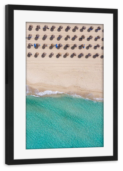 Poster mit Rahmen schwarz "Beach game" artboxONE - Natur,Reise,Reise / Strand und Meer
