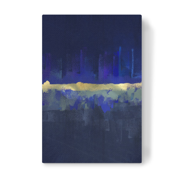 Leinwandbild "Blau Blau" artboxONE - Abstrakt - Blue,Blau,Abstract,Abstrakt,Gold,Malerei,Painting