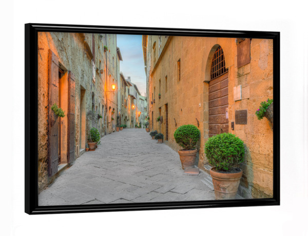Poster mit schwarzem Rahmen "Pienza in der Toskana" artboxONE - Städte,Reise,Architektur,Reise / Länder