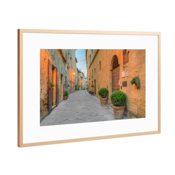 Poster mit Rahmen Kupfer "Pienza in der Toskana" artboxONE - Städte,Reise,Architektur,Reise / Länder
