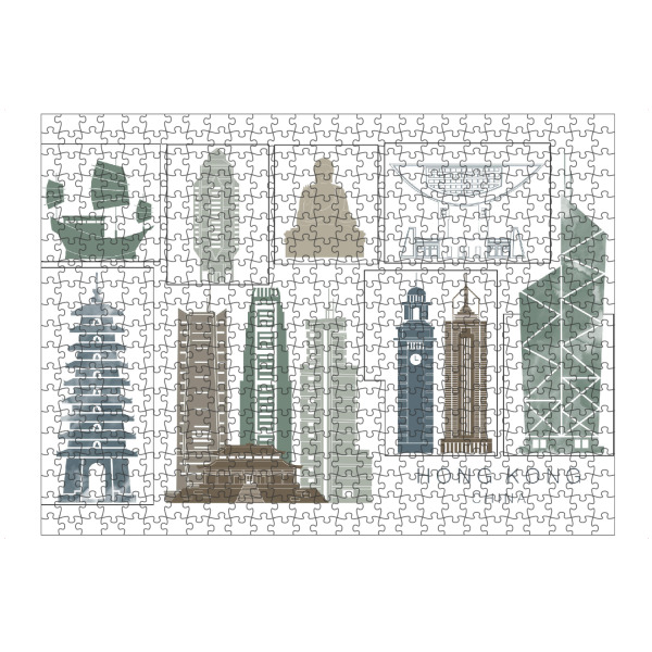 artboxONE Puzzle "Hong Kong skyline, navy" artboxONE - Städte,Reise,Architektur