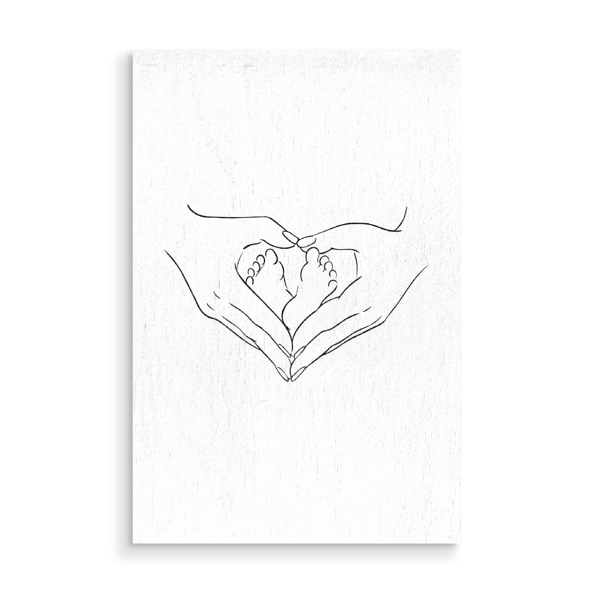 Holzbild "Babyfüße in Händen" artboxONE - Für Kinder,Menschen,Liebe,Für Mama,Für Papa