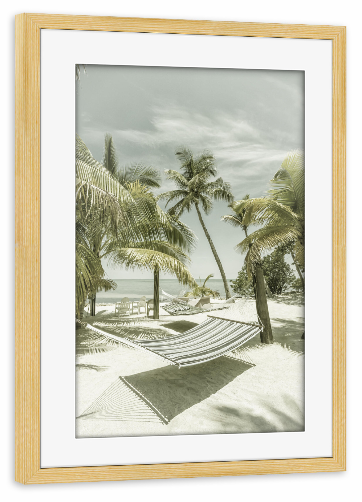 Poster mit Rahmen kiefer "Traumhafter Strand | Vintage" artboxONE - Natur,Reise / Strand und Meer