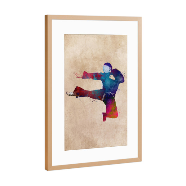 Poster mit Rahmen Kupfer "Karate sport art" artboxONE - Sport,Sport / Motivation