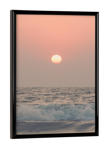 Poster mit schwarzem Rahmen "Pink beach sunset" artboxONE - Natur,Reise,Reise / Strand und Meer,Reise / Länder