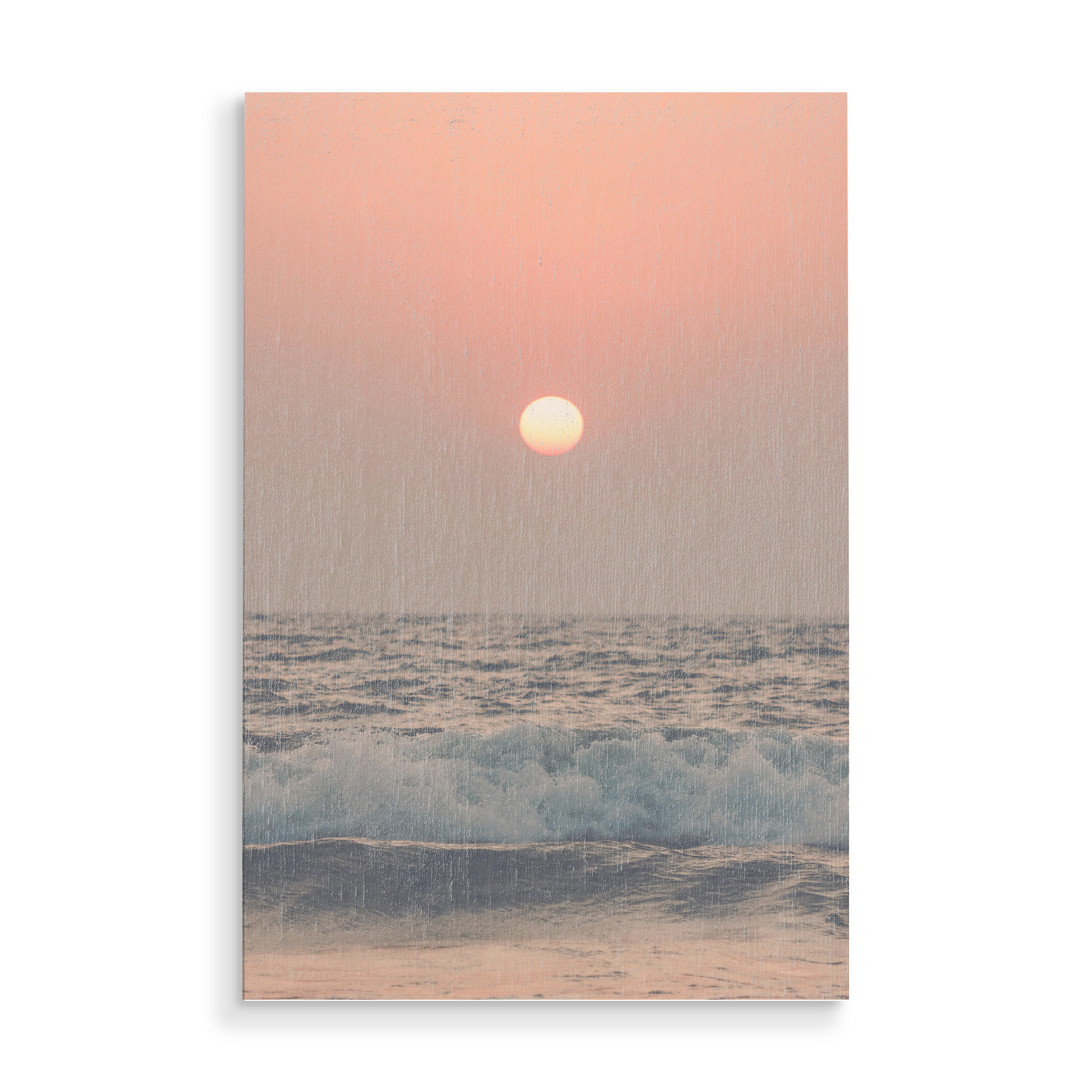 Holzbild "Pink beach sunset" artboxONE - Natur,Reise,Reise / Strand und Meer,Reise / Länder