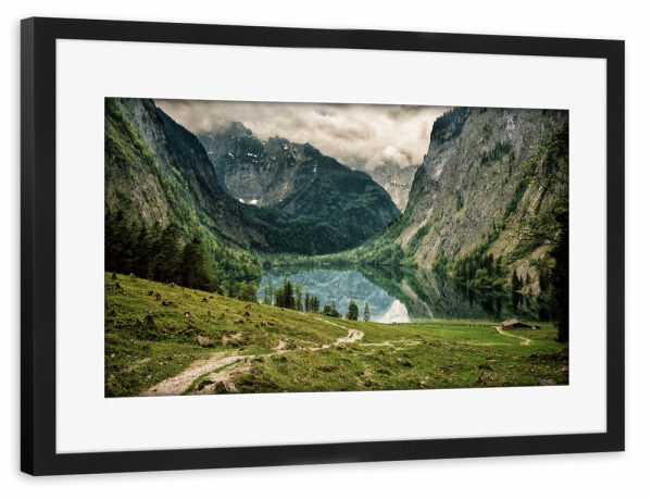 Poster mit Rahmen schwarz "Obersee Berchtesgaden" artboxONE - Natur,Reise