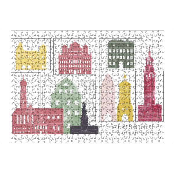 artboxONE Puzzle "Augsburg skyline burgundy" artboxONE - Städte,Reise,Architektur