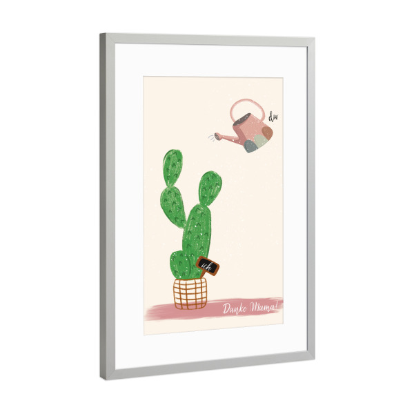 Poster mit Rahmen Silber "Du und ich, danke Mama" artboxONE - Typografie,Liebe,Für Mama,Lustig