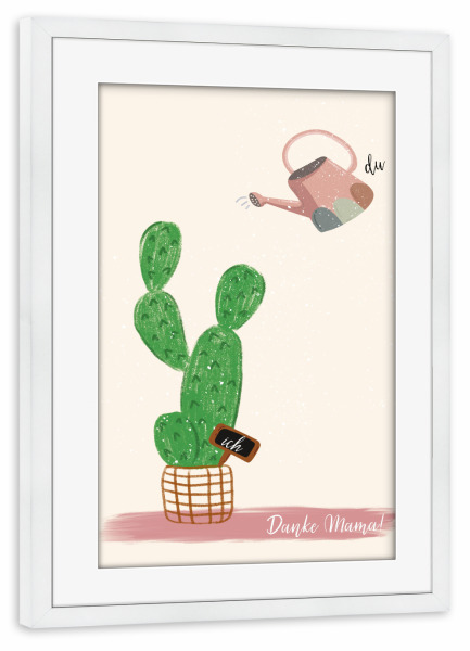 Poster mit Rahmen weiß "Du und ich, danke Mama" artboxONE - Typografie,Liebe,Für Mama,Lustig