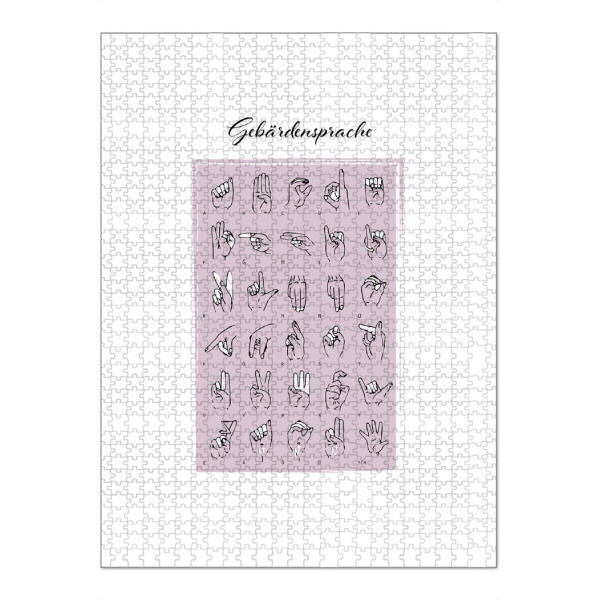 Puzzle Ravensburger "Gebärdensprache" artboxONE - Typografie,Menschen,Buchstaben