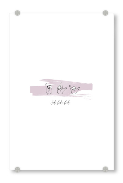 Acrylglasbild "Ich liebe dich Gebärdensprache" artboxONE - Typografie,Für Kinder,Liebe,Für Mama,Für Papa