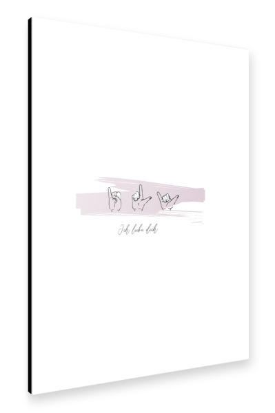 Alu-Dibond "Ich liebe dich Gebärdensprache" 30x20 cm artboxONE
