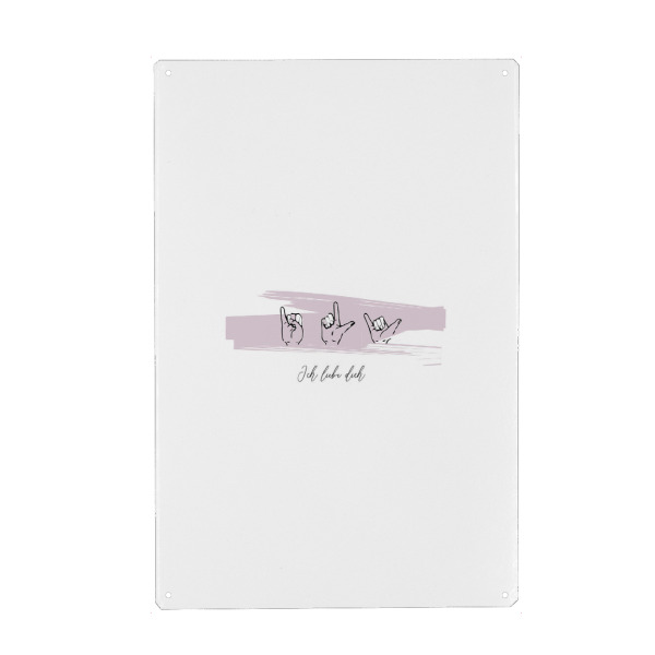 Metall Poster "Ich liebe dich Gebärdensprache" artboxONE - Typografie,Für Kinder,Liebe,Für Mama,Für Papa