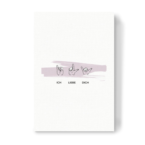 Leinwandbild "Gebärdensprache - Ich liebe dich!" artboxONE - Typografie,Für Kinder,Liebe,Für Mama,Für Papa