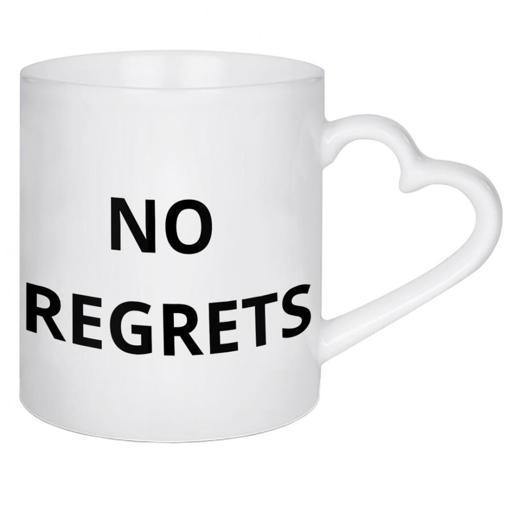 Herztasse "No regrets motivational" artboxONE - Sport / Motivation - No regrets,Motivational,Dreamers,Achievers,Motivation,Inspiring,Empowerment