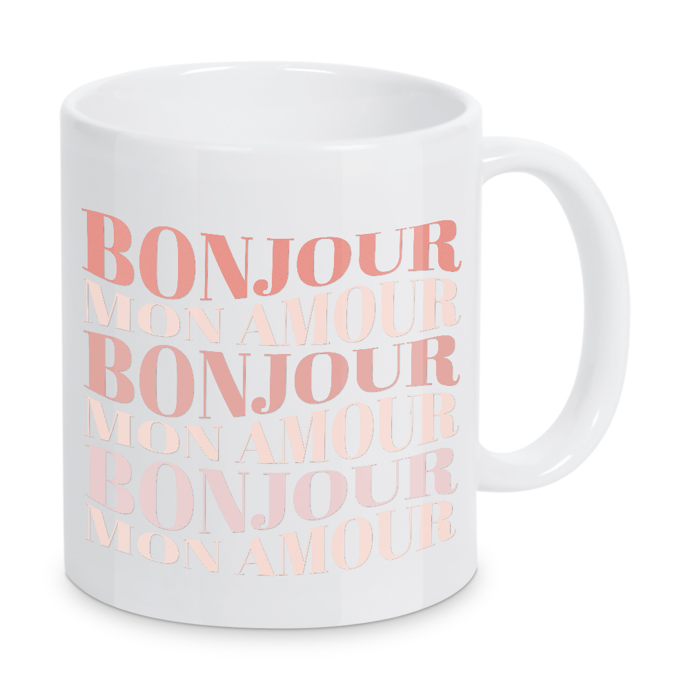 Tasse "Bonjour, Mon Amour" artboxONE - Typografie,Liebe