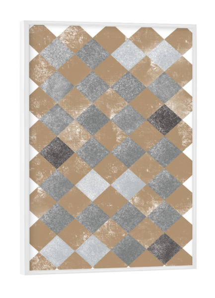 Poster mit weißem Rahmen "Gold and grey pattern" artboxONE - Abstrakt,Geometrie - Gold,Grey,Black,Minimal,Pattern,Texture,Geometry,Geometrie