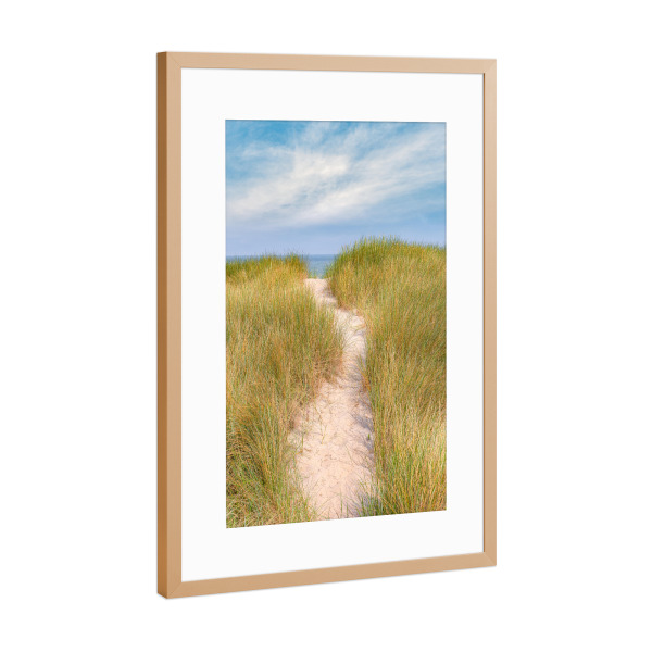 Poster mit Rahmen Kupfer "Pfad durch die Dünen" artboxONE - Natur,Reise,Reise / Strand und Meer,Reise / Länder