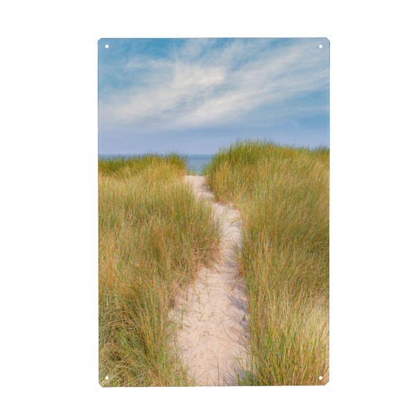 Metall Poster "Pfad durch die Dünen" artboxONE - Natur,Reise,Reise / Strand und Meer,Reise / Länder