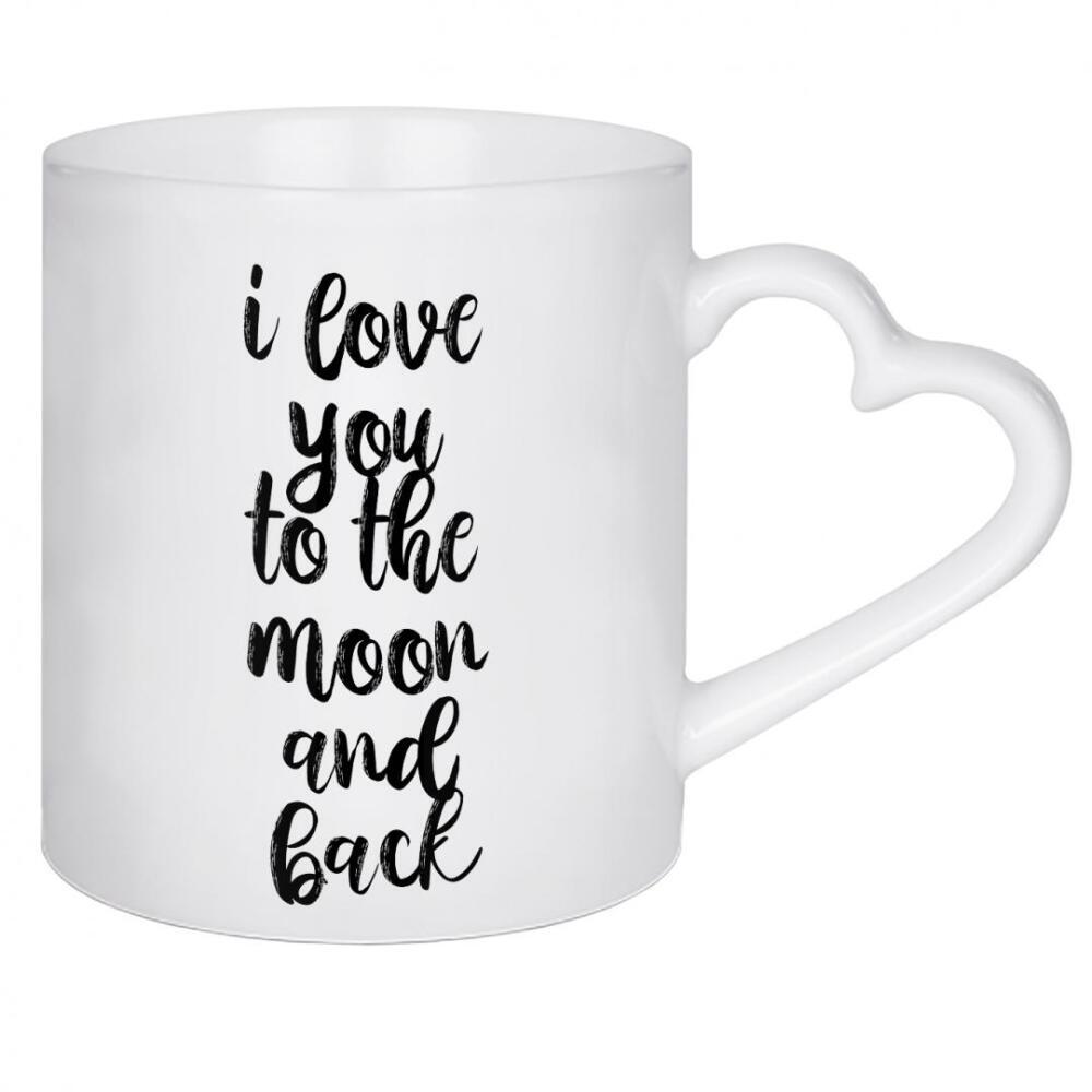 Herztasse "I love you" artboxONE - Typografie - I love you to the moon and back,Baby,Child,Children's room decoration,Minimalist